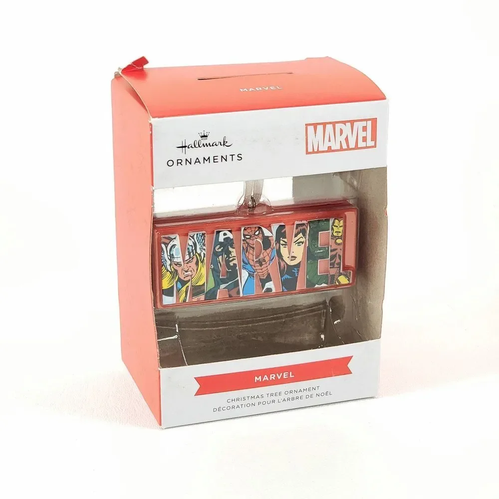 Hallmark Marvel Comics Logo - Avengers Superheroes Christmas Tree Ornament - NEW - Picture 4 of 6